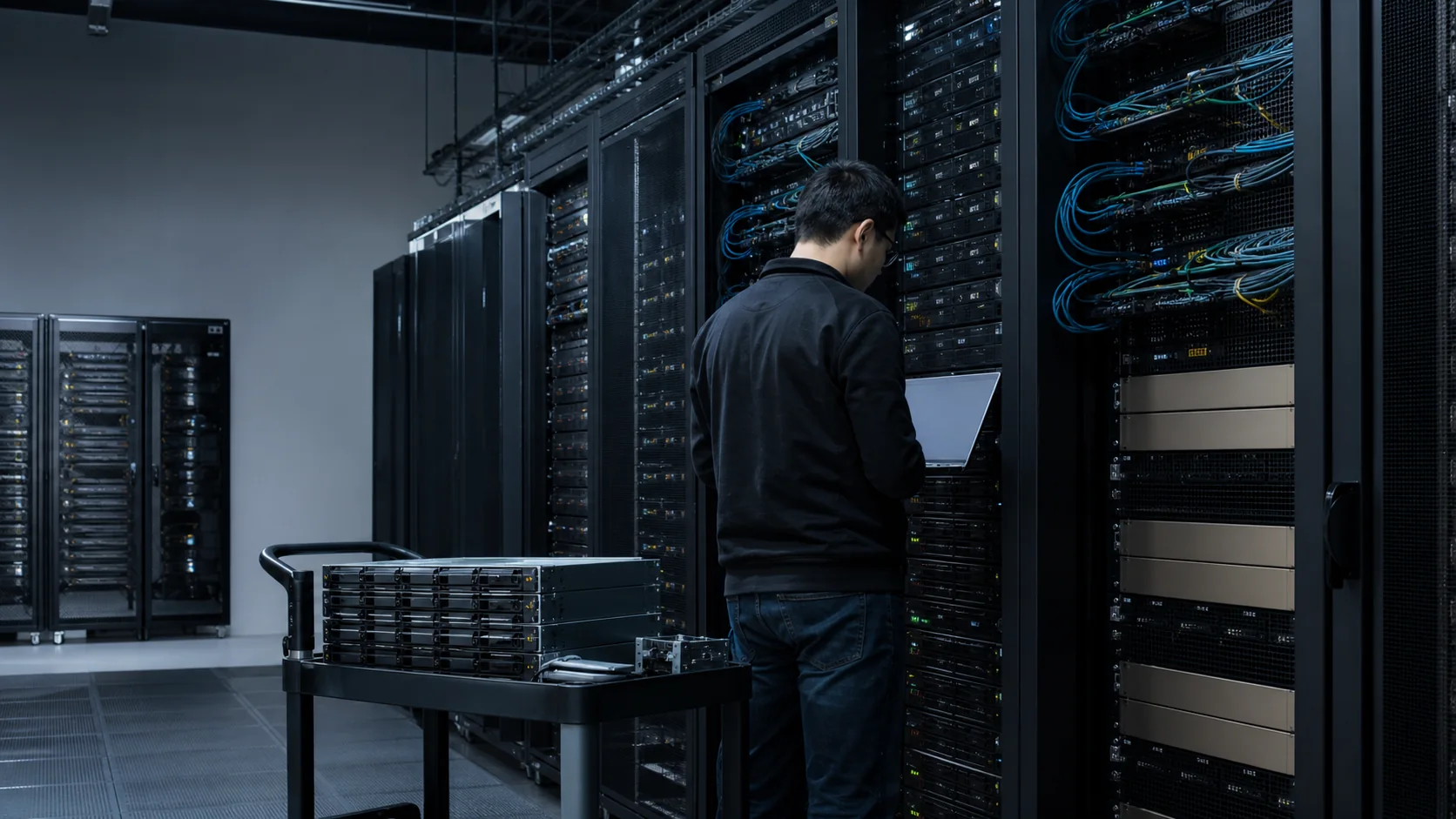 Engineer connecting scale-out storage systems to a secure GPU cluster