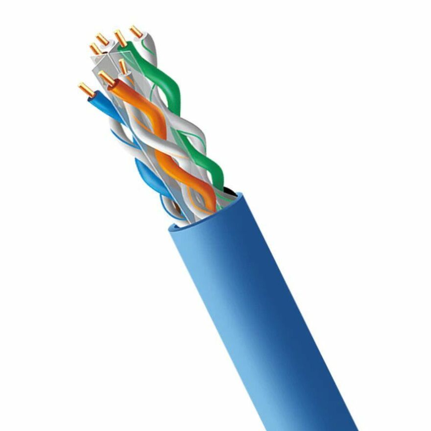4XEM 500ft CAT6 Pure Copper CMR Riser Bulk Cable (Blue)