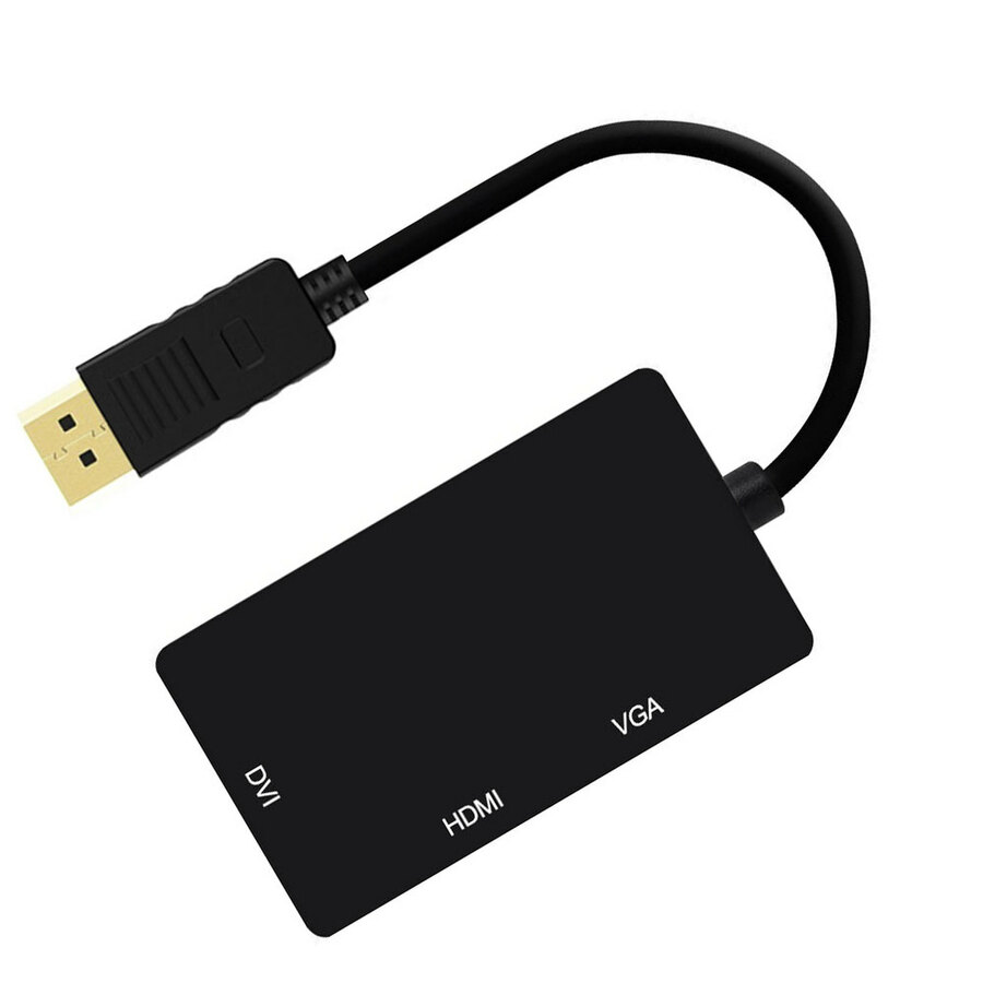 4XEM 3 In 1 DisplayPort to HDMI DVI VGA Adapter