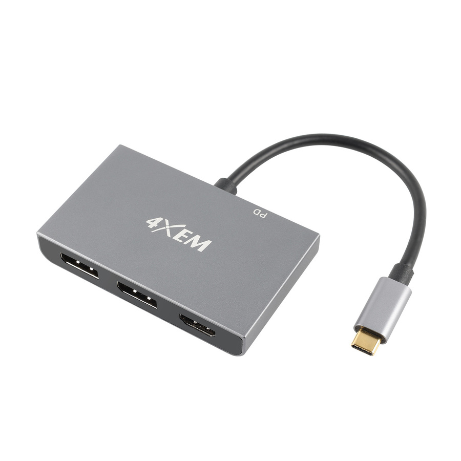 4XEM's 3-Port USB-C to DisplayPort and HDMI 8K Dual 4K Multi-Monitor Hub