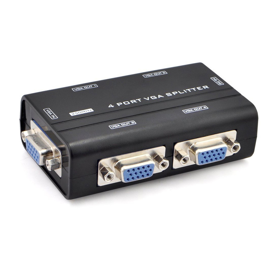 4XEM 4-Port VGA Splitter 250 MHz