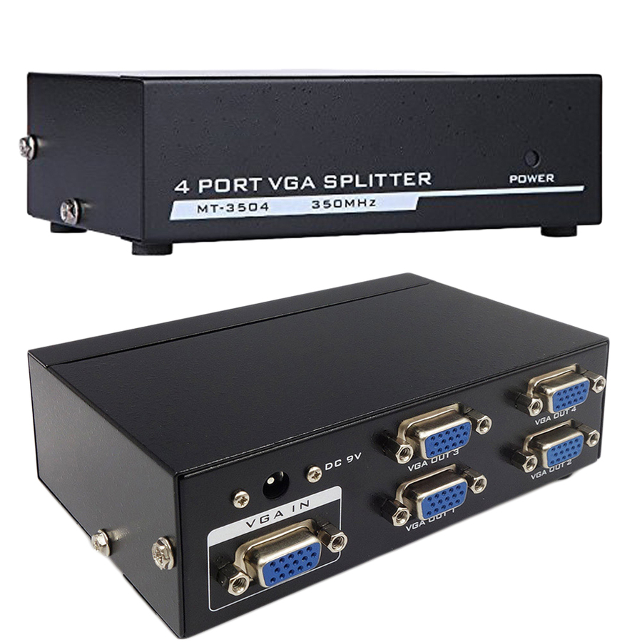 4XEM 4-Port VGA Splitter 350 MHz