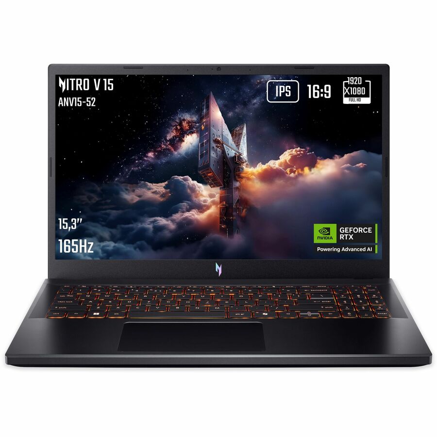 Acer Nitro V 15 ANV15-52 ANV15-52-71Q0 15.6" Gaming Notebook - Full HD - 180 Hz - Intel Core i7 13th Gen i7-13620H - 16 GB - 512 GB SSD - English Keyboard - Black