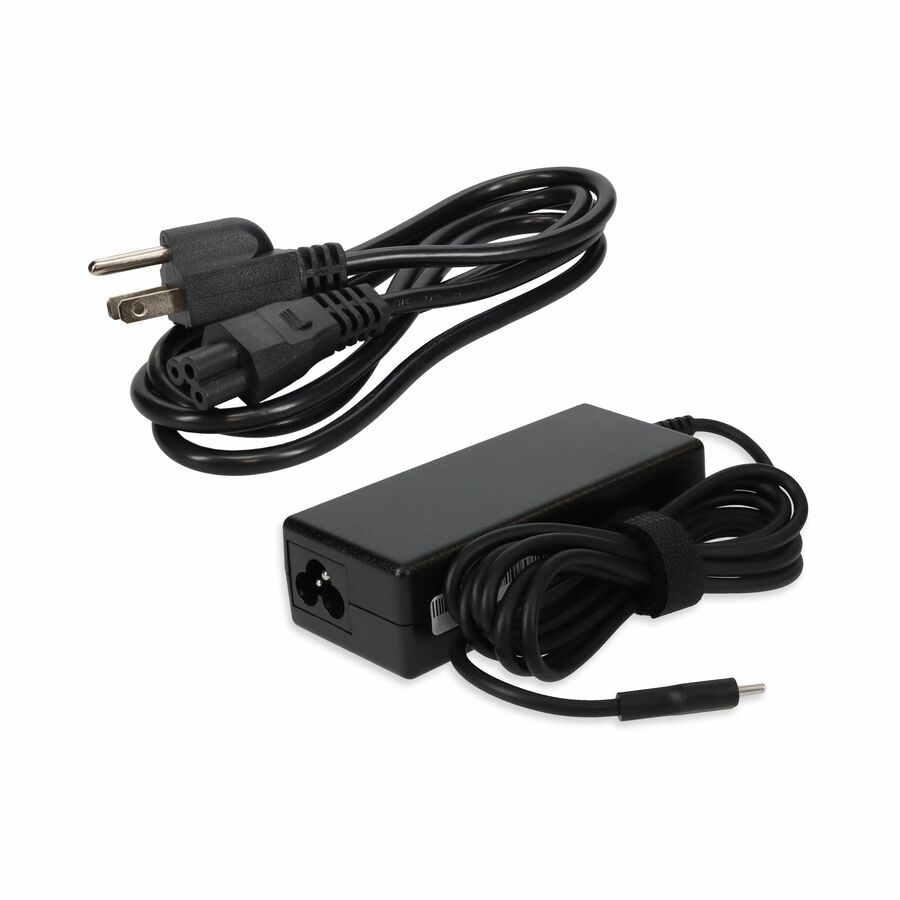 AddOn Lenovo 4X20M26252 Compatible USB 3.1 (C) Male to NEMA 5-15P Male 45W 20V at 2.25A Black USB-C Laptop Power Adapter and Cable