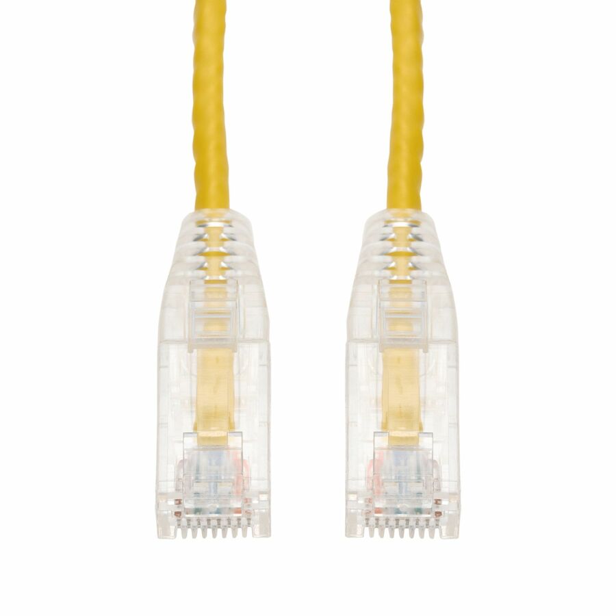 AddOn 10ft Yellow CAT 6 Slim Plenum-Rated Ethernet Cable Snagless Clear-Claw RJ-45 M/M