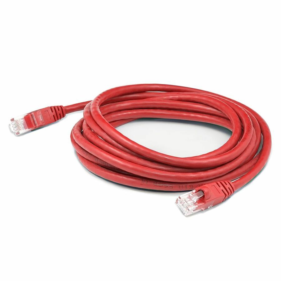 AddOn 11ft Red CAT 6A Shielded PVC Ethernet Cable Snagless Easy Clear Boot RJ-45 M/M