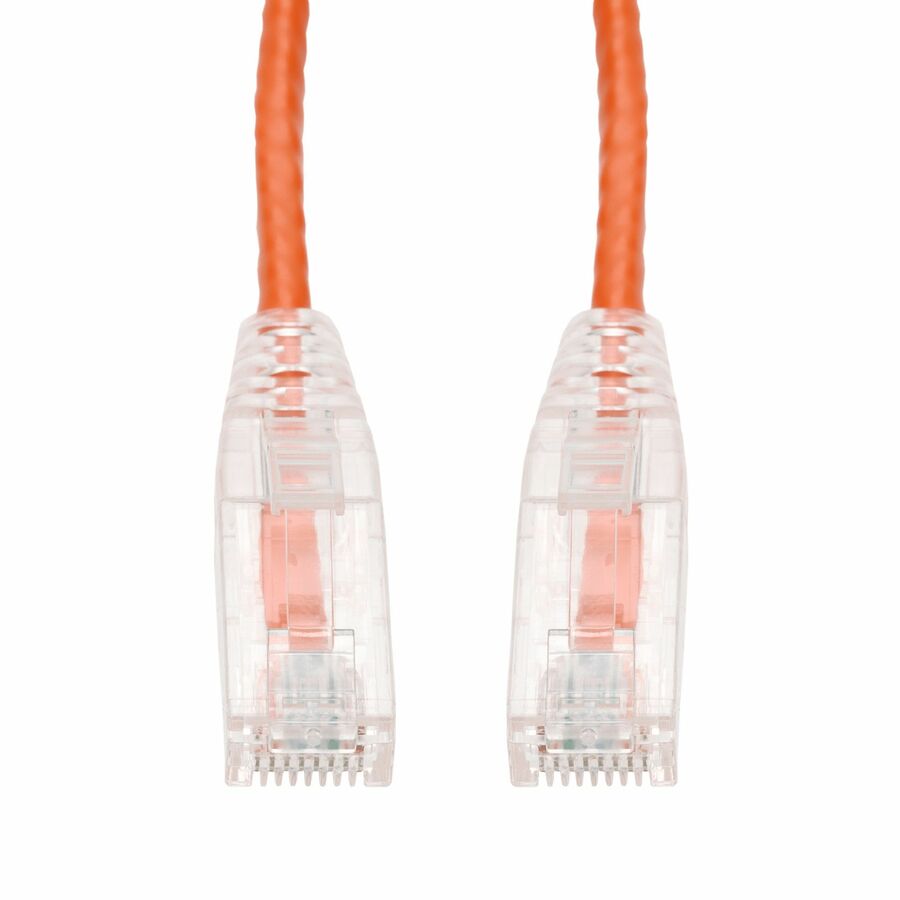 AddOn 12ft Orange CAT 6A Slim PVC Ethernet Cable Snagless Clear-Claw RJ-45 M/M