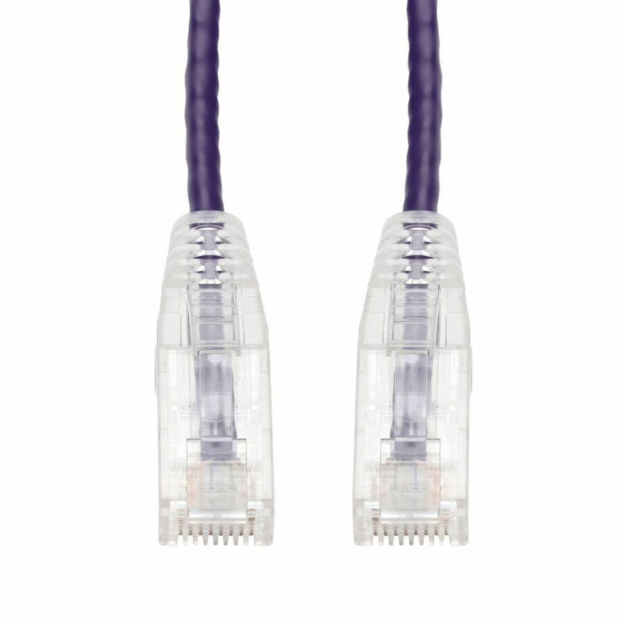 AddOn 12ft Purple CAT 6A Slim PVC Ethernet Cable Snagless Clear-Claw RJ-45 M/M