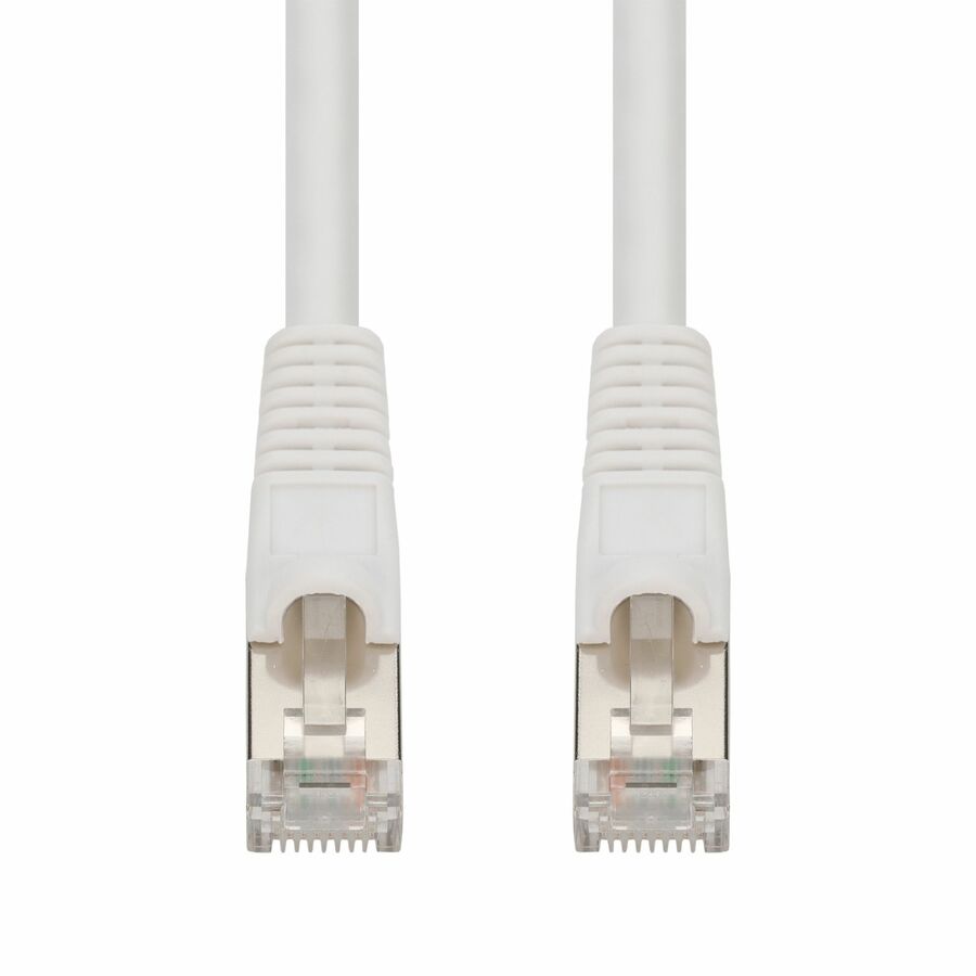 AddOn 15ft White CAT7 Shielded (S/FTP) PVC Ethernet Cable Snagless Bubble Boot RJ-45 M/M CAT 7