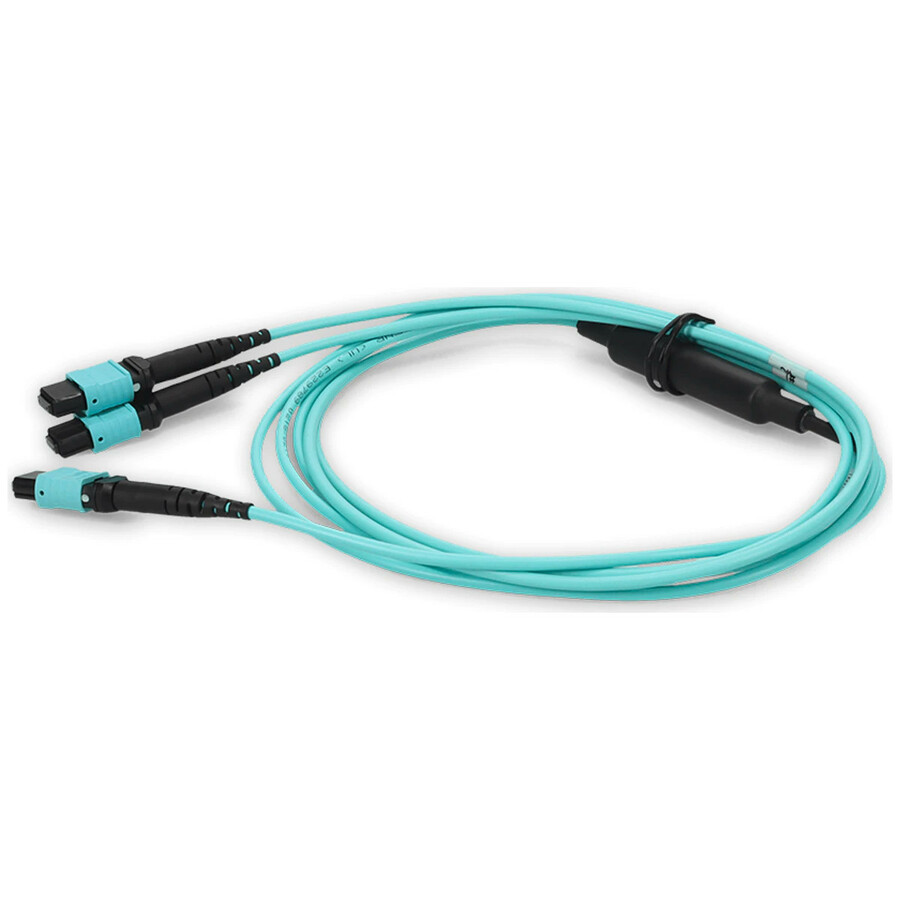 AddOn 6m MPO-16/UPC to 4xMPO/UPC Aqua OM4 LSZH 16-Strand Fiber Fanout Cable