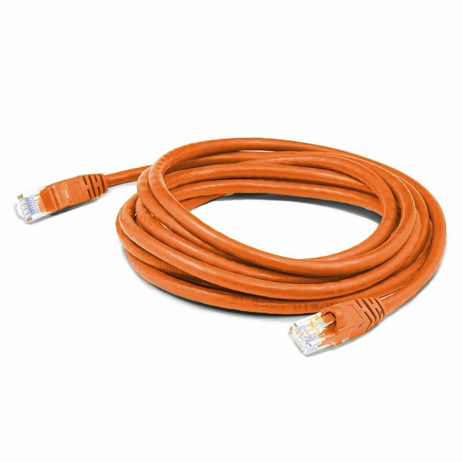 AddOn 35ft Orange CAT 6 Shielded Plenum-Rated Ethernet Cable Snagless Easy Clear Boot RJ-45 M/M