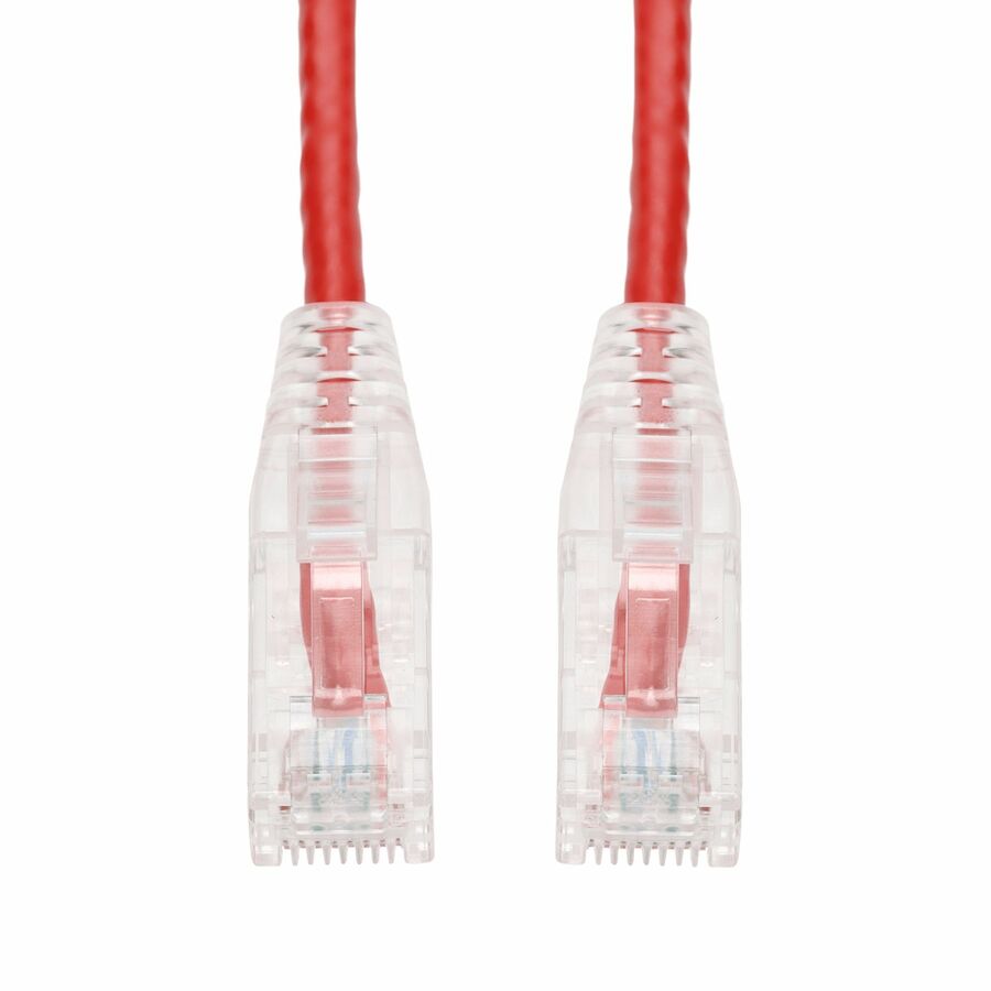 AddOn 35ft Red CAT 6 Slim PVC Ethernet Cable Snagless Clear-Claw RJ-45 M/M