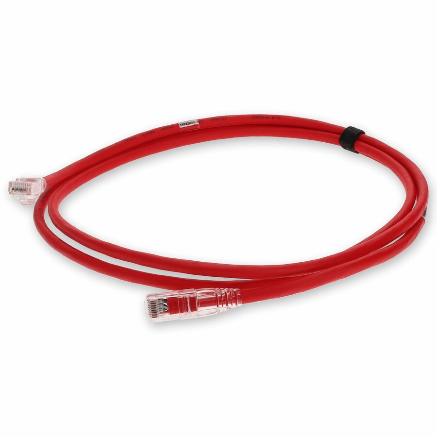AddOn 6ft Red CAT 6A Shielded PVC Ethernet Cable Snagless Easy Clear Boot RJ-45 M/M