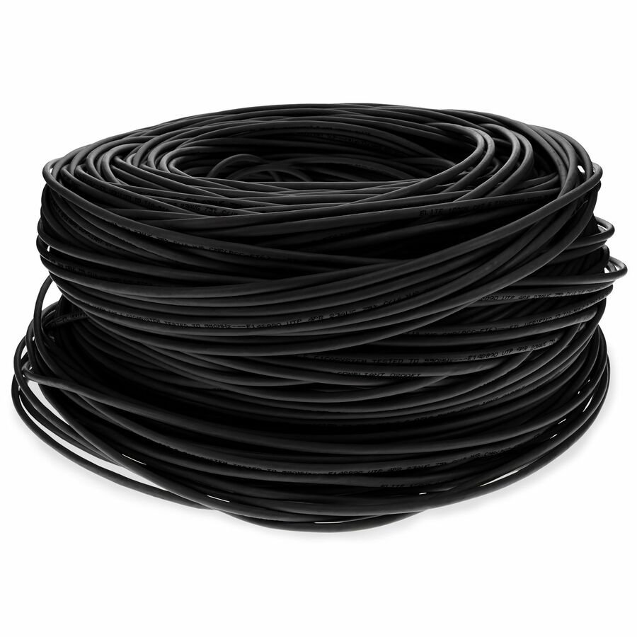 AddOn 1000ft Non-Terminated Black CAT 6 PVC Bulk Cable