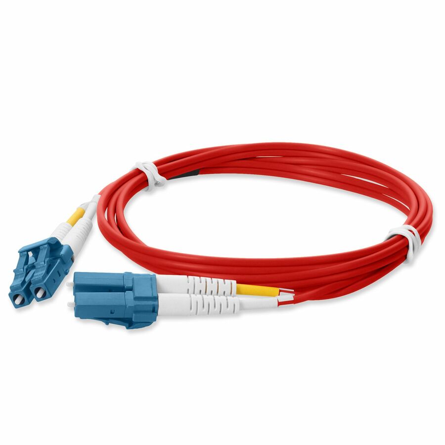 AddOn 10m LC to LC Red OS2 Duplex OFNP (Plenum-Rated) TAA SMF Fiber Patch Cable