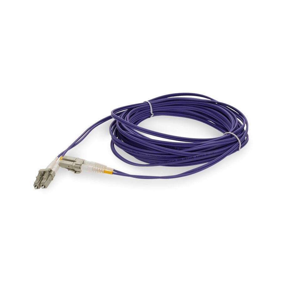 AddOn 2m LC to LC Purple OM4 Duplex OFNP (Plenum-Rated) TAA Fiber Patch Cable
