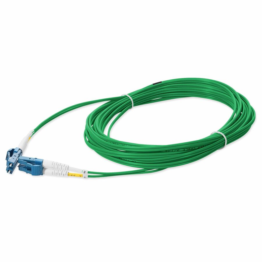 AddOn 3m LC to LC Green OS2 Duplex OFNR (Riser-Rated) TAA SMF Fiber Patch Cable