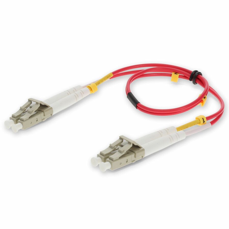 AddOn 5m LC to LC Red OM4 Duplex OFNP (Plenum-Rated) TAA Fiber Patch Cable