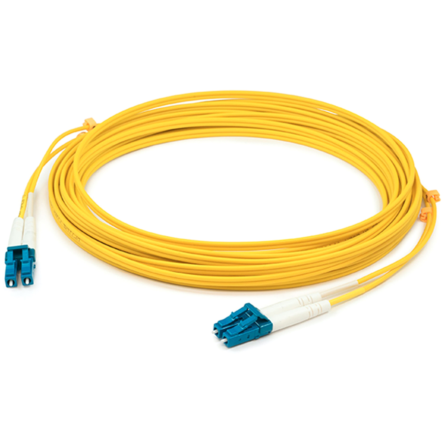 AddOn 62m LC to LC Yellow OS2 Duplex OFNP (Plenum-Rated) SMF Fiber Patch Cable