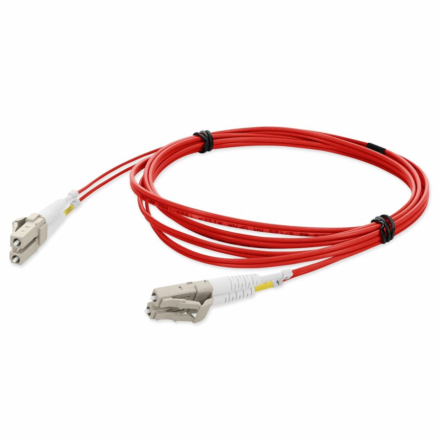 AddOn 8m LC to LC Red OM1 Duplex OFNR (Riser-Rated) TAA MMF Fiber Patch Cable