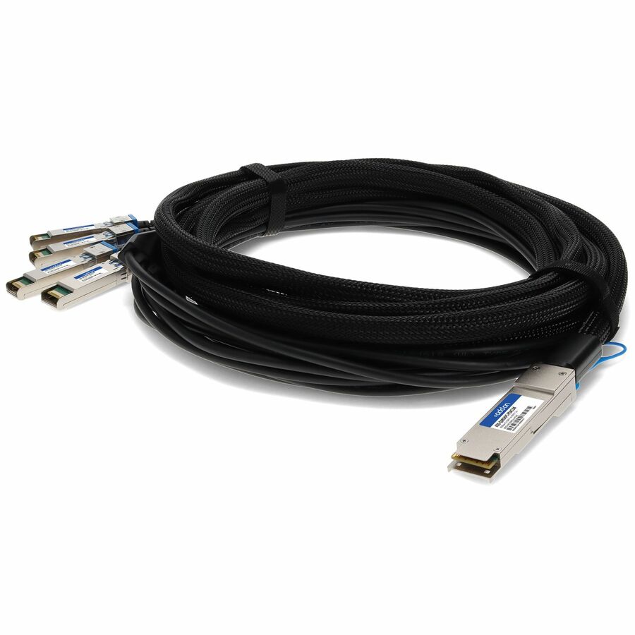 AddOn Arista Networks® CAB-Q-S-1M to HP® JD096B Compatible TAA Compliant 40GBase-CU QSFP+ to 4xSFP+ Direct Attach Cable (Passive Twinax, 1m)