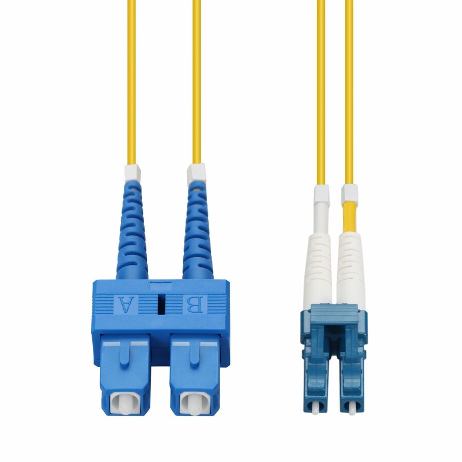 AddOn 15m SC to LC Yellow OS2 Duplex LSZH SMF (Single Mode) Fiber Patch Cable, 9/125