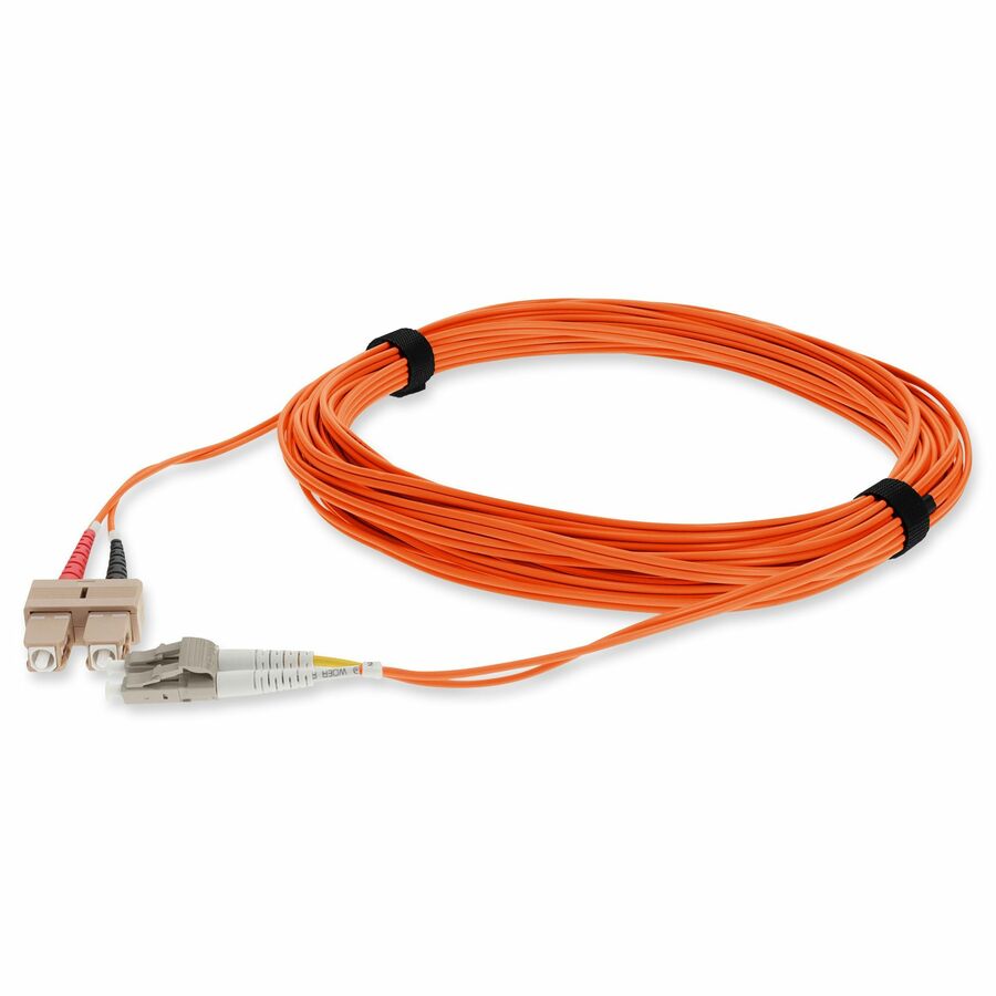 AddOn 4m SC to LC Orange OM4 Duplex OFNR (Riser-Rated) Fiber Patch Cable