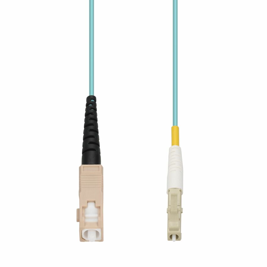 AddOn 5m SC to LC Aqua OM4 Simplex OFNP (Plenum-Rated) Fiber Patch Cable