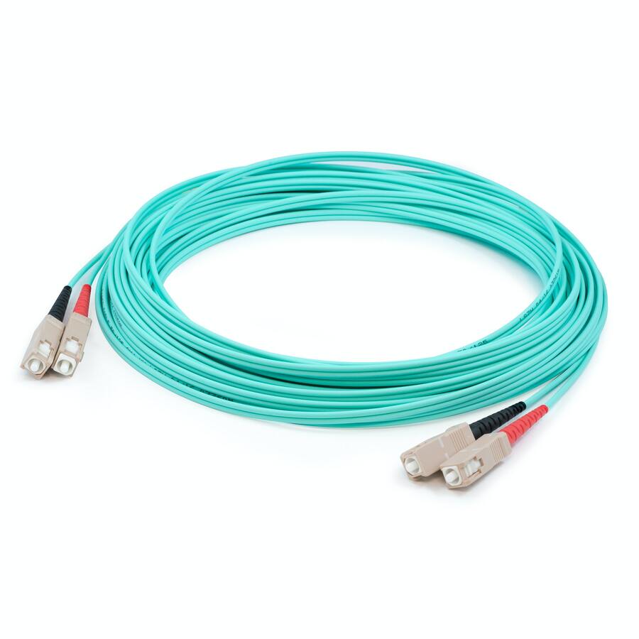 AddOn 48m SC to SC Aqua OM4 Duplex OFNR (Riser-Rated) Fiber Patch Cable