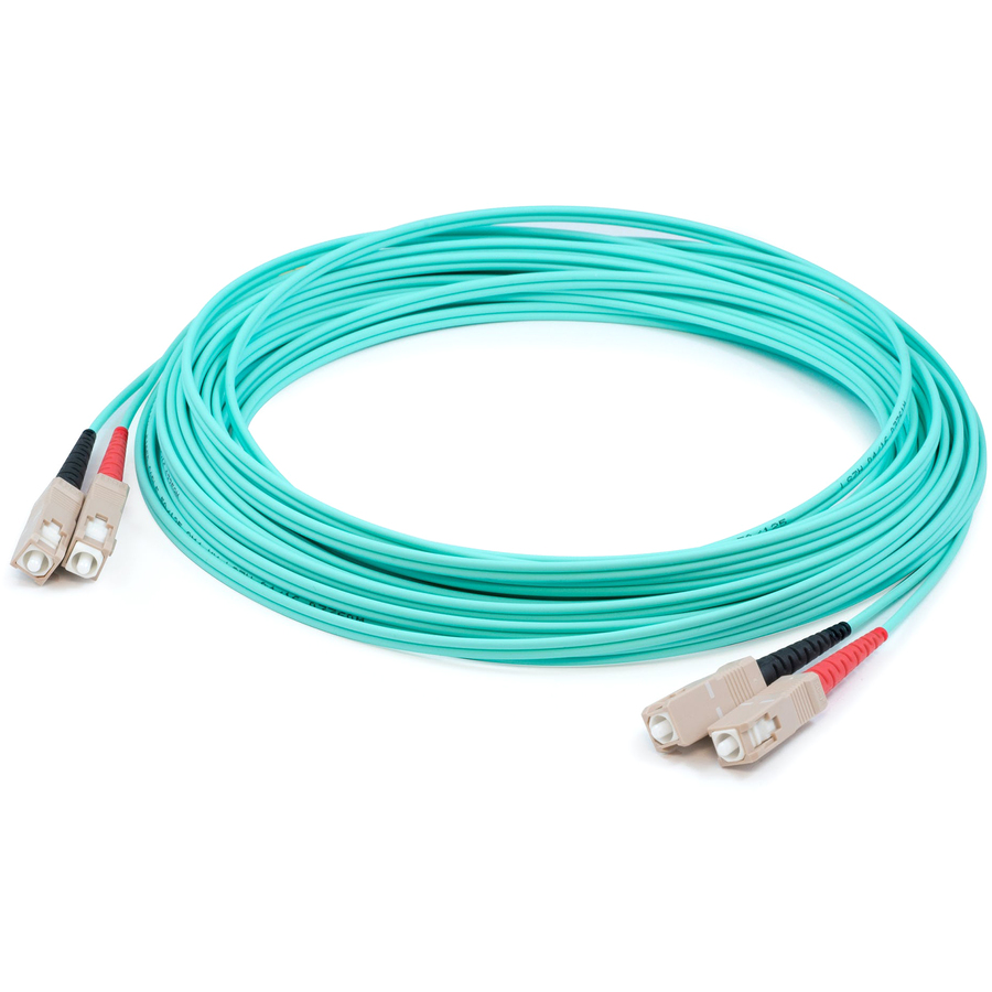 AddOn 84m SC to SC Aqua OM4 Duplex OFNR (Riser-Rated) Fiber Patch Cable