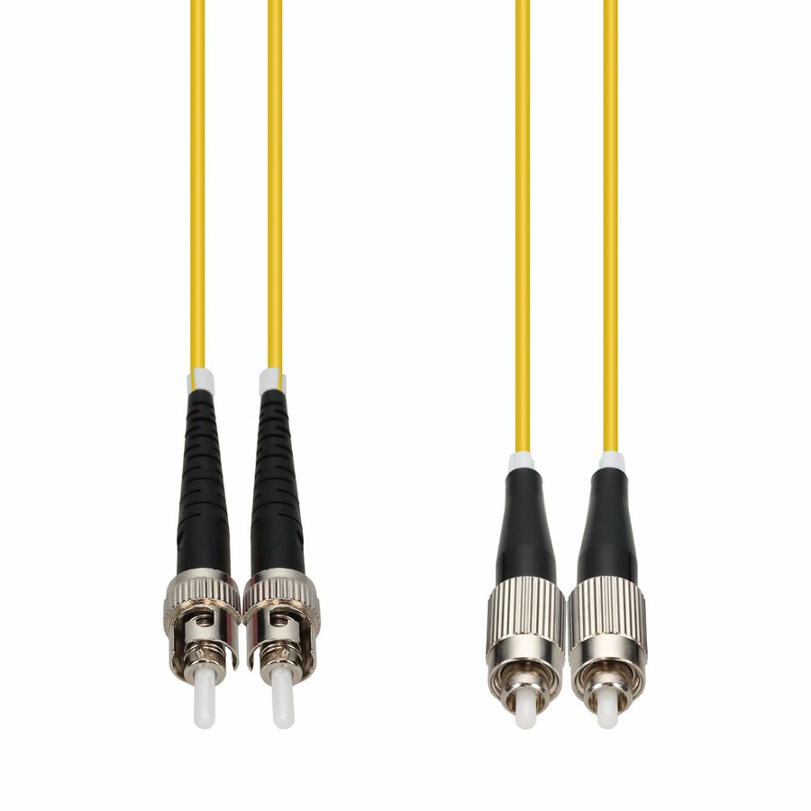 AddOn 1m ST to FC Yellow OS2 Duplex OFNR (Riser-Rated) SMF (Single Mode) Fiber Patch Cable, 9/125