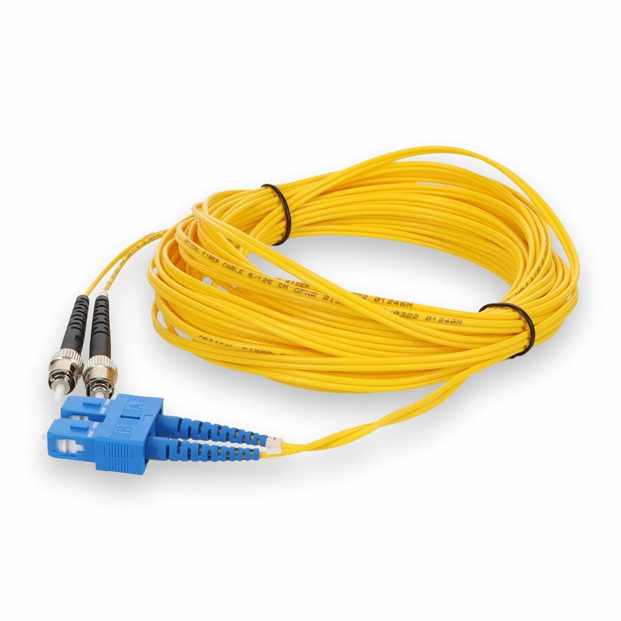 AddOn 4m SC (Male) to ST (Male) Yellow OS2 Duplex Fiber OFNR (Riser-Rated) Patch Cable