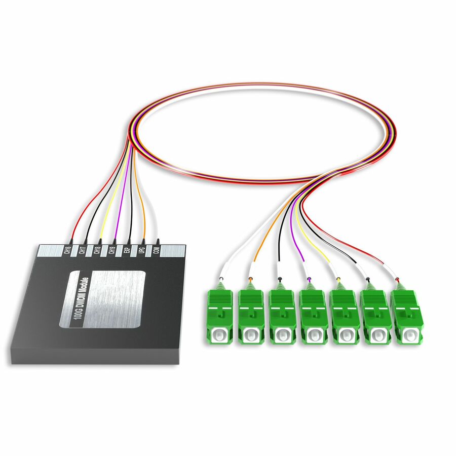 AddOn 4+2 Channel OSP DWDM Mux/Demux C16-C19 with Upgrade and Express Ports, SC/APC Connectors on 40in Single-Mode Pigtails