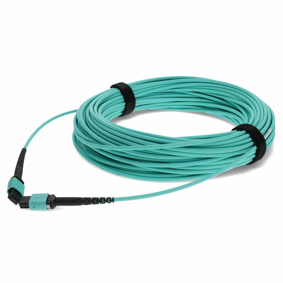 AddOn 20m MPO/UPC to MPO/UPC Aqua OM4 OFNR (Riser-Rated) 12-Strand TAA MMF (Multi Mode) Fiber Patch Cable, 50/125