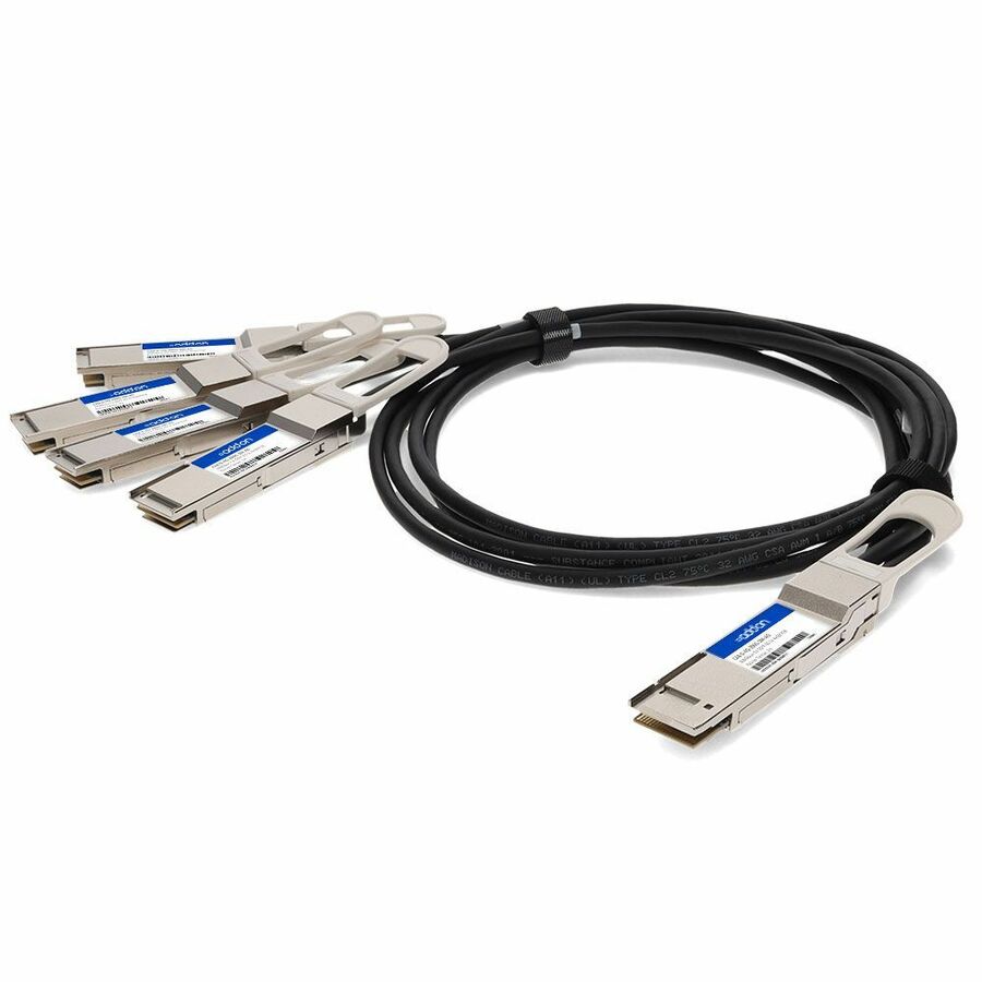 AddOn Arista Networks® CAB-D-4Q-200G-2M Compatible TAA Compliant 200GBase-CU QSFP-DD 200G to 4xQSFP28 50G NRZ Direct Attach Cable (Passive Twinax, 2m)