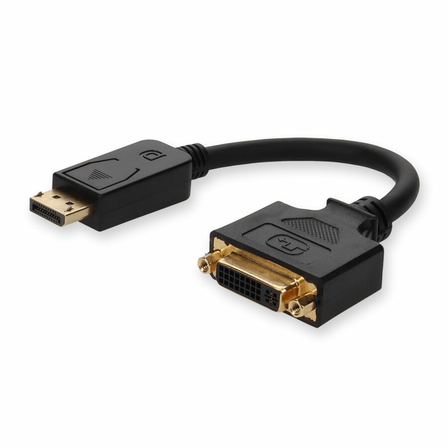 5PK DisplayPort 1.2 Male to DVI-I (29 pin) Female Black Active Adapters For Resolution Up to 1920x1200 (WUXGA)