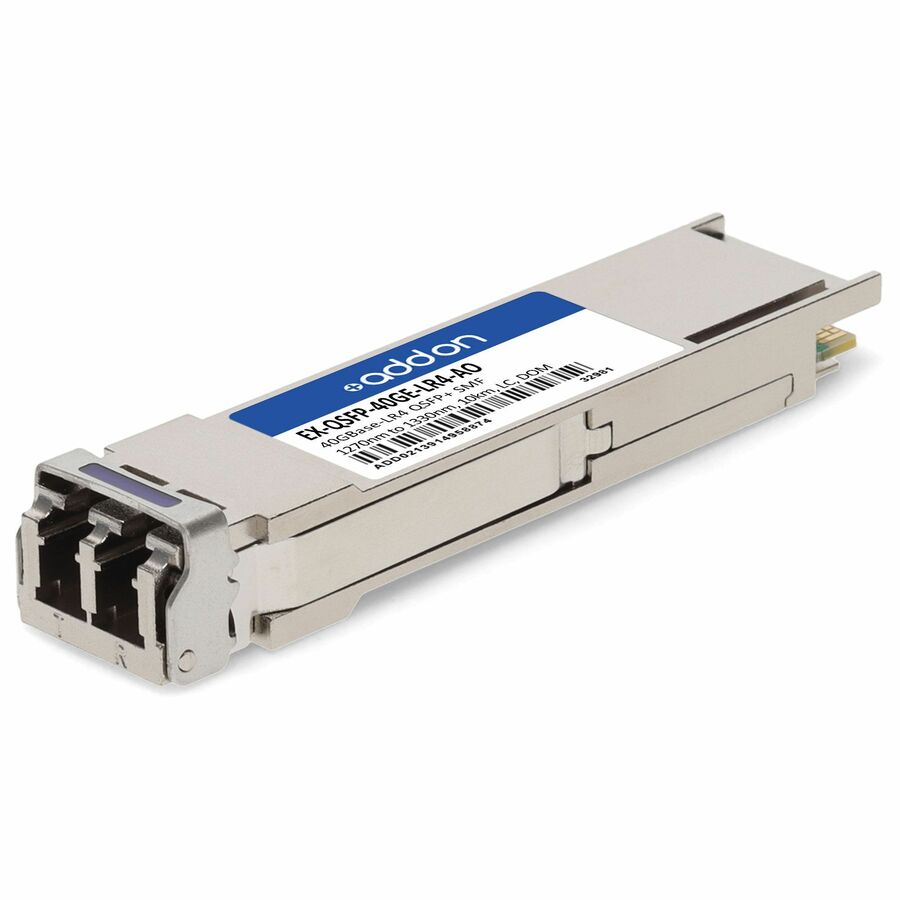 AddOn Juniper Networks EX-QSFP-40GE-LR4 Compatible TAA Compliant 40GBase-LR4 QSFP+ Transceiver (SMF, 1270nm to 1330nm, 10km, LC, DOM)