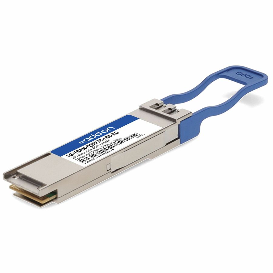 AddOn Fortinet® FG-TRAN-QSFP28-LR4 Compatible TAA 100GBase-LR4 QSFP28 Transceiver (SMF, 1295nm to 1309nm, 10km, LC, DOM)
