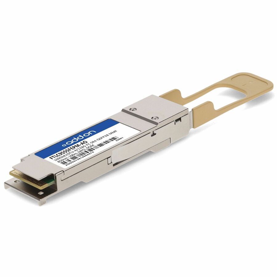 AddOn Finisar® FTLC9555FEPM Compatible TAA 100GbE/OTU-4/128G FC Multi-Rate SR4 QSFP28 Transceiver (MMF, 850nm, 100m, MPO, DOM)