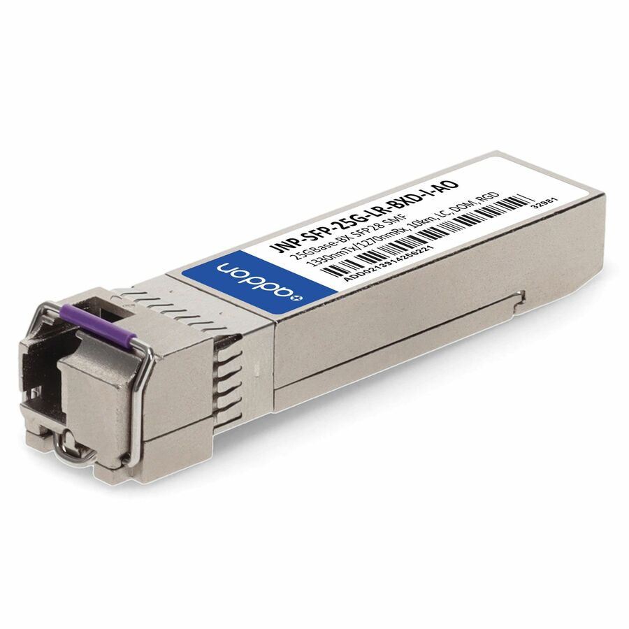 AddOn Juniper Networks® JNP-SFP-25G-LR-BXD-I Compatible TAA 25GBase-BX SFP28 Transceiver (SMF, 1330nmTx/1270nmRx, 10km, LC, -40 to 85C)