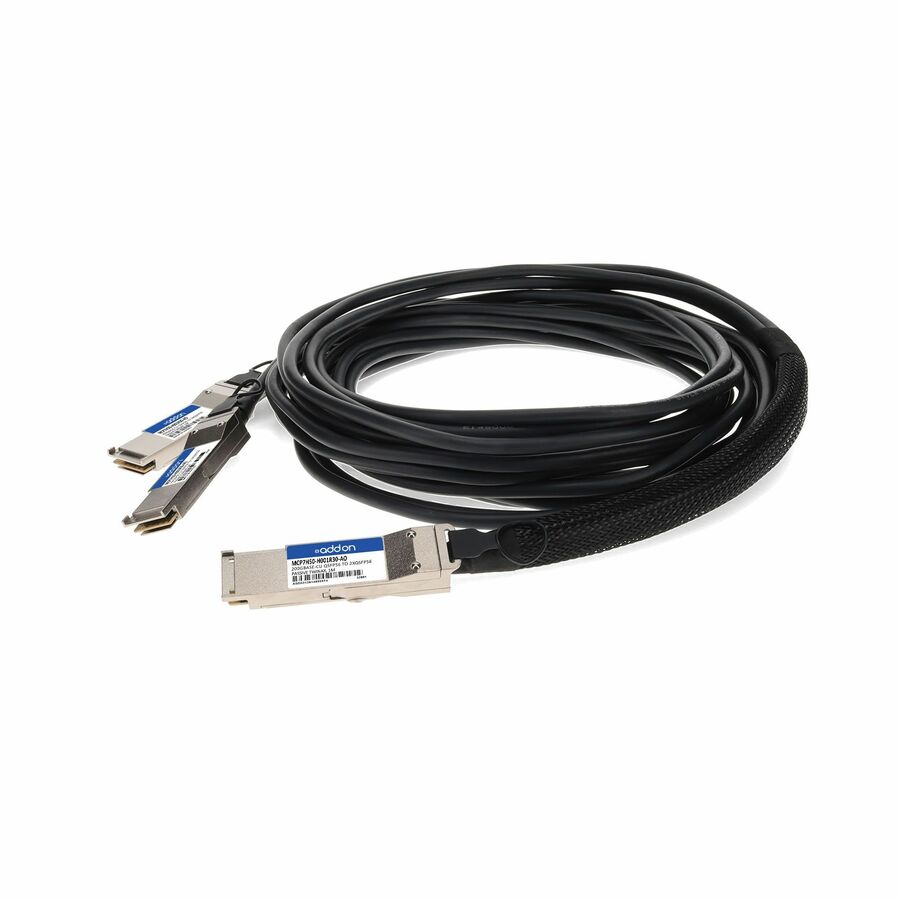 Mellanox MCP7H50-H001R30 Compatible TAA Compliant 200GBase-CU QSFP56 to 2xQSFP56 Infiniband HDR Direct Attach Cable (Passive Twinax, 1m, LSZH)