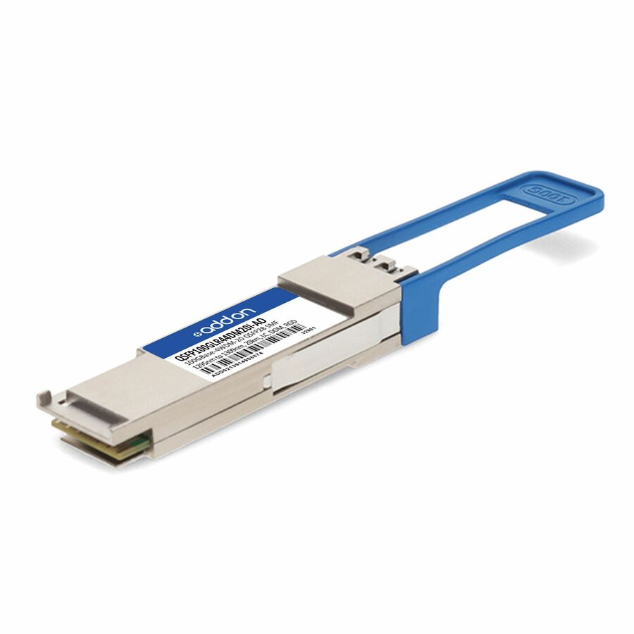 AddOn Cisco® QSFP-100G-LR4-S-4WDM-20-I Compatible TAA 100GBase-4WDM-20 QSFP28 Transceiver (SMF, 1295nm to 1309nm, 20km, LC, DOM, -40 to 85C)