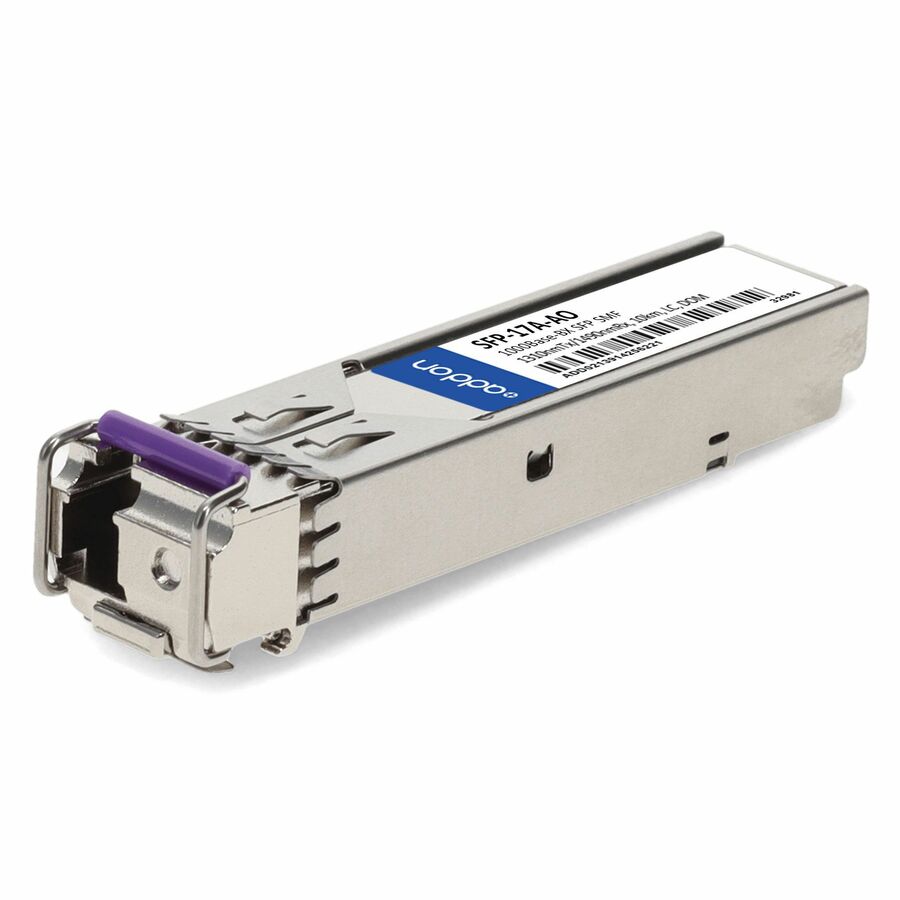 AddOn Rad® SFP-17A Compatible TAA 1000Base-BX SFP Transceiver (SMF, 1310nmTx/1490nmRx, 10km, LC, DOM)