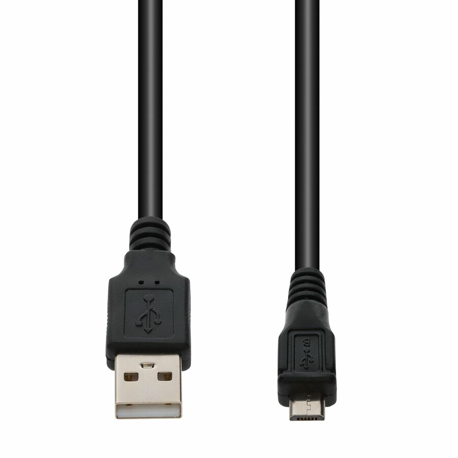 AddOn 3ft USB A 2.0 (Male) to Micro-USB B 2.0 (Male) Black Cable, 480Mbps