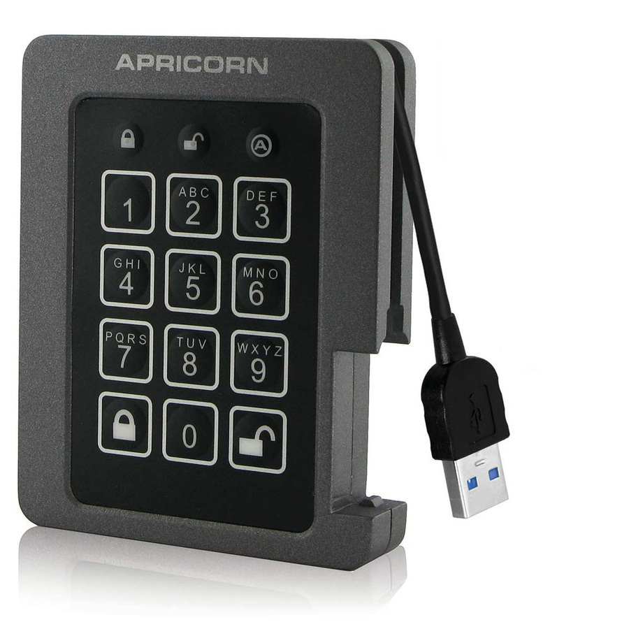Apricorn Aegis Padlock ASSD-3PL256-2TBF 2 TB Solid State Drive - 2.5" Internal - Black - TAA Compliant