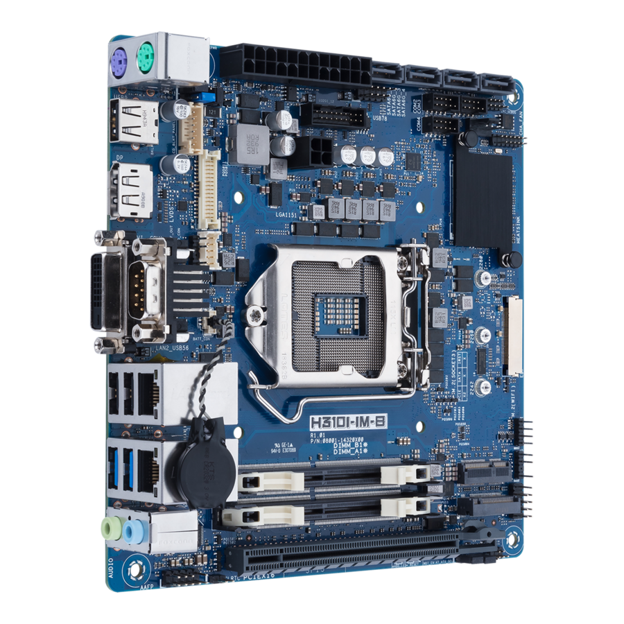 Asus H310I-IM-B Desktop Motherboard - Intel H310 Chipset - Socket H4 LGA-1151 - Mini ITX