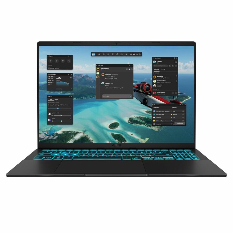 Asus V16 V3607 V3607VJ-DS73-CA 16" Gaming Notebook - WUXGA - 144 Hz - Intel Core 7 240H - 16 GB - 512 GB SSD - Black
