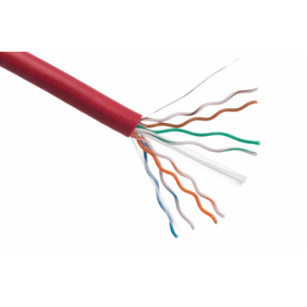 Axiom CAT6 23AWG 4-Pair Solid 550MHz Plenum Bulk Cable Spool 1000FT (Red)