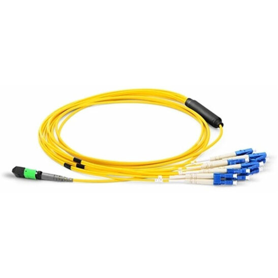 Axiom MPO Female to 4 LC Singlemode 9/125 Fiber Optic Breakout Cable - 4m