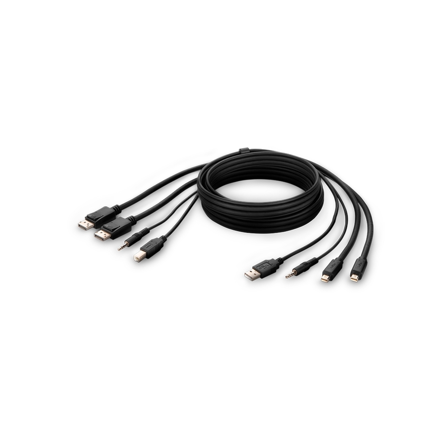 Belkin Dual MiniDP to DP + USB A/B + Audio Passive Combo KVM Cable
